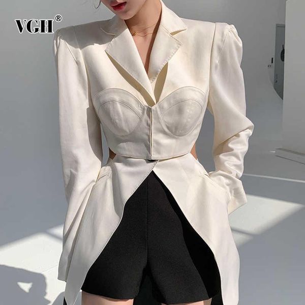 women's suits & blazers vgh white straight for women notched long sleeve elegant slim plus size solid coats female 2021 spring clothing, White;black
women's suits & blazers vgh white straight for women notched long sleeve elegant slim plus size solid coats female 2021 spring clothing, White;black