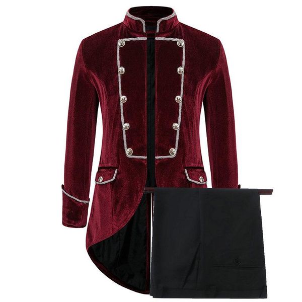 men's suits & blazers designs burgundy latest velvet smoking jackets stand collar formal tuxedos tailcoat dinner party prom suit man bl, White;black
men's suits & blazers designs burgundy latest velvet smoking jackets stand collar formal tuxedos tailcoat dinner party prom suit man bl, White;black
