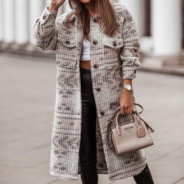 women's wool & blends women coats fashion turn-down collar print woolen long coat 2021 vintage pattern sleeve loose warm overcoat outwe, Black
women's wool & blends women coats fashion turn-down collar print woolen long coat 2021 vintage pattern sleeve loose warm overcoat outwe, Black
