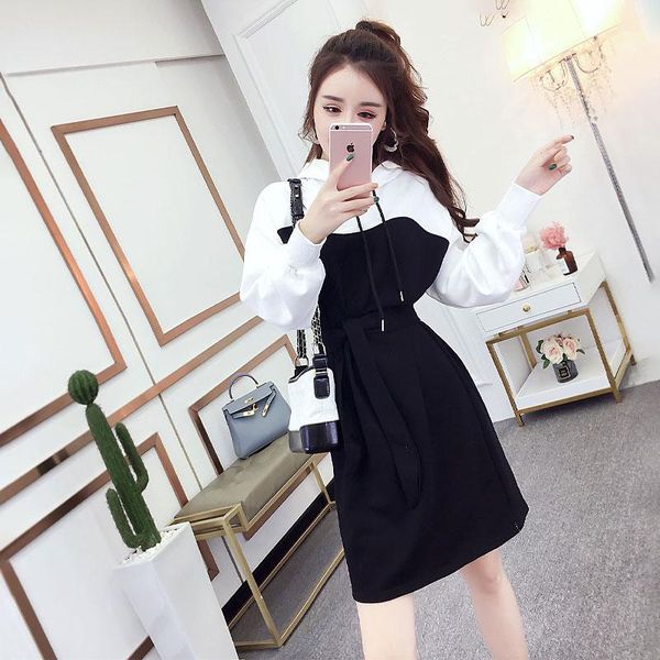 casual dresses 2021 autumn french korean style temperament office lady polyester patchwork knee-length stitching dress women, Black;gray
casual dresses 2021 autumn french korean style temperament office lady polyester patchwork knee-length stitching dress women, Black;gray
