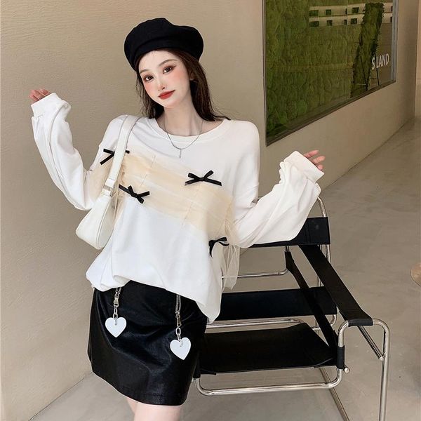 women's hoodies & sweatshirts sweatshirt women autumn cute bow mesh decoration casual loose pullovers kawaii clothes, Black
women's hoodies & sweatshirts sweatshirt women autumn cute bow mesh decoration casual loose pullovers kawaii clothes, Black