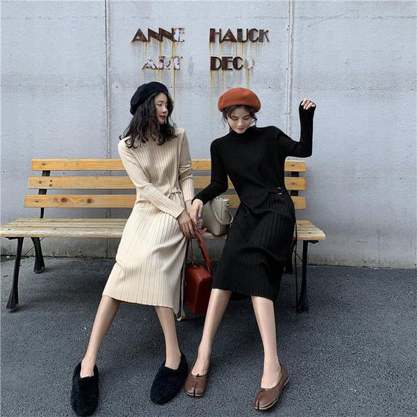 casual dresses mazefeng 2021 spring winter women loose knitting high waist bottoming elasticity lace up pleated long, Black;gray
casual dresses mazefeng 2021 spring winter women loose knitting high waist bottoming elasticity lace up pleated long, Black;gray