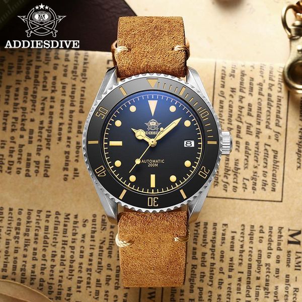 wristwatches addies men's nh35 automatic mechanical watch 200m dive sapphire crystal brown leather strap c3 super luminous watches, Slivery;brown
wristwatches addies men's nh35 automatic mechanical watch 200m dive sapphire crystal brown leather strap c3 super luminous watches, Slivery;brown