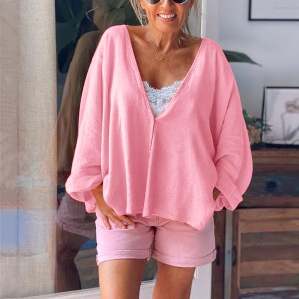 women's blouses & shirts 40# pure color lantern sleeve blouse 2021 v-neck long casual plus size tee loose female, White
women's blouses & shirts 40# pure color lantern sleeve blouse 2021 v-neck long casual plus size tee loose female, White