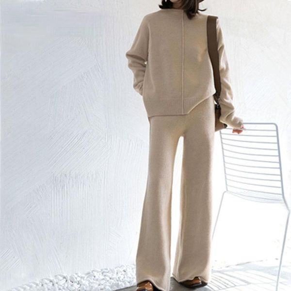 women's two piece pants genayooa winter tracksuit 2 pant suits for women knitted long sleeve set and suit outwear korean, White
women's two piece pants genayooa winter tracksuit 2 pant suits for women knitted long sleeve set and suit outwear korean, White