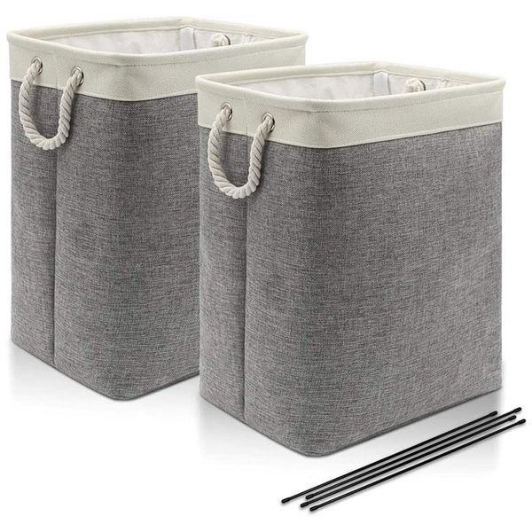 2-pack 66l large linen laundry basket with cotton handle, foldable laundry hamper, collapsible organizer
2-pack 66l large linen laundry basket with cotton handle, foldable laundry hamper, collapsible organizer