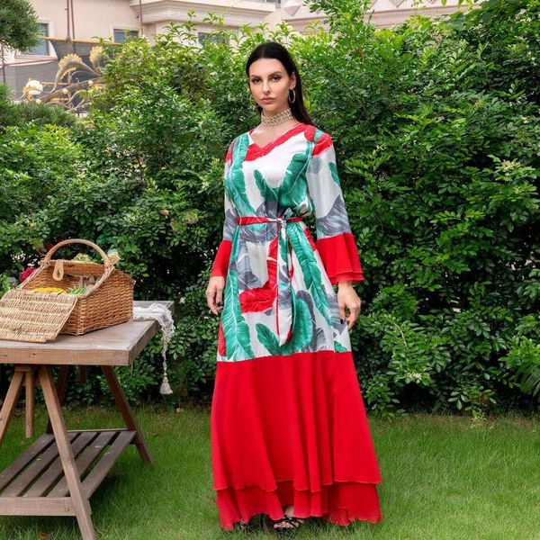 ethnic clothing autumn chiffon fashion print patchwork maxi dress women v neck flare sleeve muslim middle eastern robe joyous holiday clothe, Red
ethnic clothing autumn chiffon fashion print patchwork maxi dress women v neck flare sleeve muslim middle eastern robe joyous holiday clothe, Red