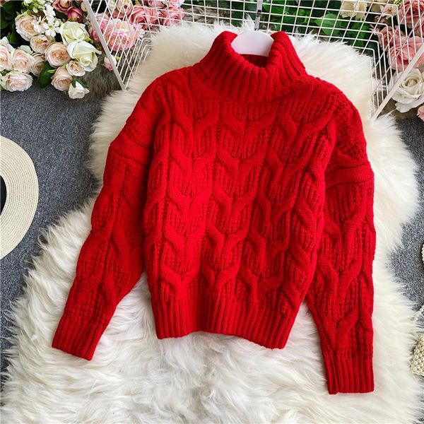 women's sweater pullover loose korean short turtleneck autumn winter thickening idle style all-matching thick sweater trendy, White;black
women's sweater pullover loose korean short turtleneck autumn winter thickening idle style all-matching thick sweater trendy, White;black
