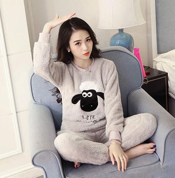 long sleeve cartoon sleepwear 2 pcs/set plus size pajamas set girl autumn winter warm flannel pyjamas women sets women homewear, Black;red
long sleeve cartoon sleepwear 2 pcs/set plus size pajamas set girl autumn winter warm flannel pyjamas women sets women homewear, Black;red