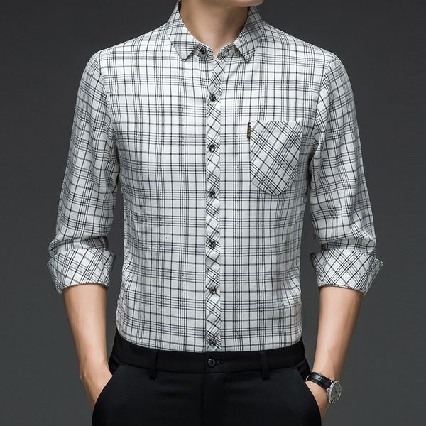 spring autumn middle-aged plaid shirt men's busins casual lapel long sleeve backing fashion loose and comfortable men's shirt, Black
spring autumn middle-aged plaid shirt men's busins casual lapel long sleeve backing fashion loose and comfortable men's shirt, Black