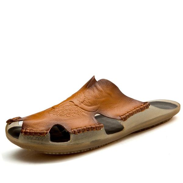 slippers men sandals genuine leather summer non-slip men's shoes outdoor breathable beach flip flops big size 38-48, Black
slippers men sandals genuine leather summer non-slip men's shoes outdoor breathable beach flip flops big size 38-48, Black