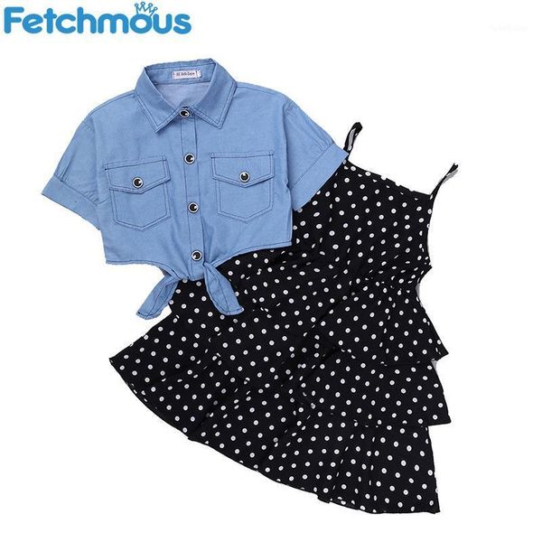 clothing sets 3-10 years toddler girl outfits baby clothes set 2piece short-sleeved denim jacket + polka dot suspender skirt1, White
clothing sets 3-10 years toddler girl outfits baby clothes set 2piece short-sleeved denim jacket + polka dot suspender skirt1, White