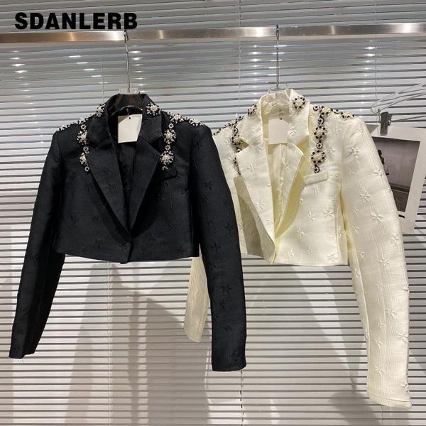 women's suits & blazers 2021 autumn handmade beaded design dark flower short coat business suit longs leeve office lady solid color tai, White;black
women's suits & blazers 2021 autumn handmade beaded design dark flower short coat business suit longs leeve office lady solid color tai, White;black