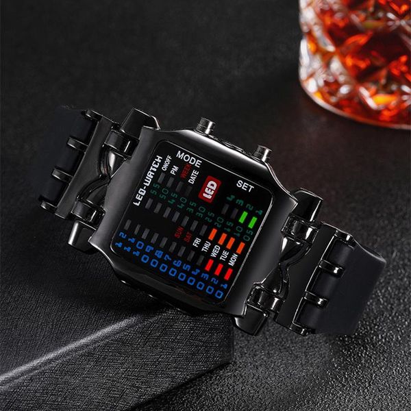 wristwatches binary sports men's watches led digital luxury multifunction watch for men silicone electronic reloj hombre, Slivery;brown
wristwatches binary sports men's watches led digital luxury multifunction watch for men silicone electronic reloj hombre, Slivery;brown