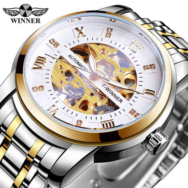mechanical winner luxury clock men rustless steel automatic waterproof skeleton s gentlemen 2021 gold, Slivery;brown
mechanical winner luxury clock men rustless steel automatic waterproof skeleton s gentlemen 2021 gold, Slivery;brown