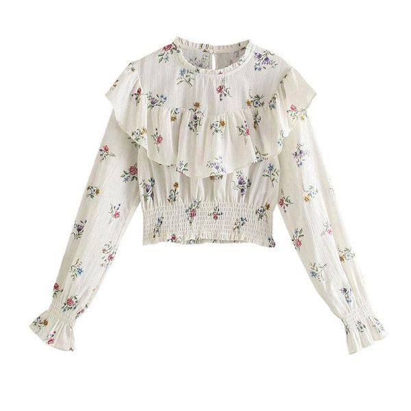 women's t-shirt 2021 summer spring women t-shirts cotton linen print floral ruffles long sleeve casual streetwear elegant fashion style, White
women's t-shirt 2021 summer spring women t-shirts cotton linen print floral ruffles long sleeve casual streetwear elegant fashion style, White