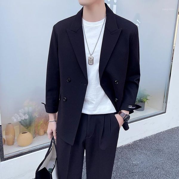 men's suits & blazers oimg casual suit two-piece suit, handsome loose-fitting double-breasted, White;black
men's suits & blazers oimg casual suit two-piece suit, handsome loose-fitting double-breasted, White;black