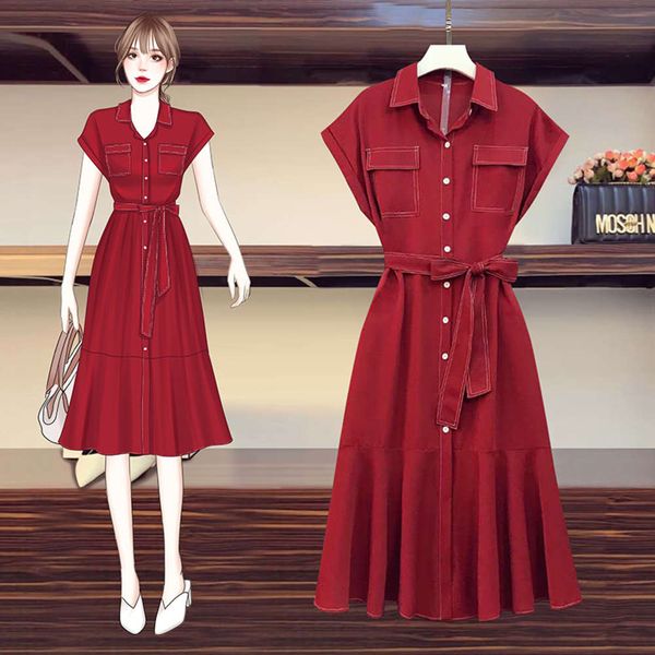 fat sister 2020 summer new large women's clothing age reduction cover belly waist show thin temperament fashion shirt dress, Black;gray
fat sister 2020 summer new large women's clothing age reduction cover belly waist show thin temperament fashion shirt dress, Black;gray