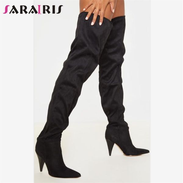 boots sarairis 33-43 fashion pointed toe thigh high ladies spike heels shoes woman party over the knee women, Black
boots sarairis 33-43 fashion pointed toe thigh high ladies spike heels shoes woman party over the knee women, Black
