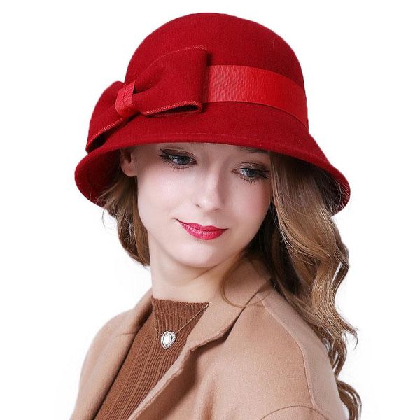 stingy brim hats women wool felt fedora bucket hat ladies wide autumn winter noble european american elegant girls fashion cap m35, Blue;gray
stingy brim hats women wool felt fedora bucket hat ladies wide autumn winter noble european american elegant girls fashion cap m35, Blue;gray