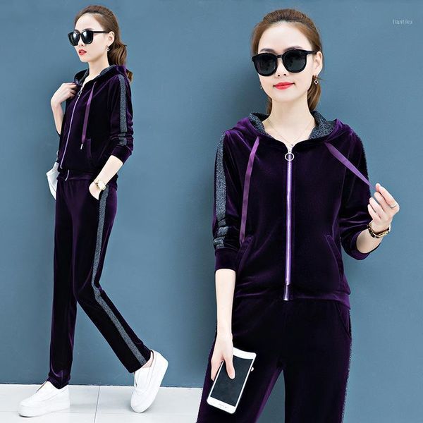 running sets autumn women tracksuit sportswear velvet loose hoodie jacket sweatshirt+pant jogger fitness outfit casual set sport suit1, Black;blue
running sets autumn women tracksuit sportswear velvet loose hoodie jacket sweatshirt+pant jogger fitness outfit casual set sport suit1, Black;blue