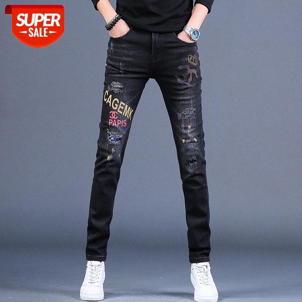men's and women's ripped hole drilling printed jeans trousers slim feet black casual pants flow #9o7c, Blue
men's and women's ripped hole drilling printed jeans trousers slim feet black casual pants flow #9o7c, Blue