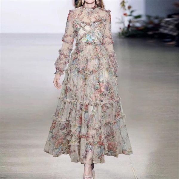 casual dresses stand collar lantern sleeve ruffles floral printed women long gauze dress high waist down shawl swing lady party, Black;gray
casual dresses stand collar lantern sleeve ruffles floral printed women long gauze dress high waist down shawl swing lady party, Black;gray