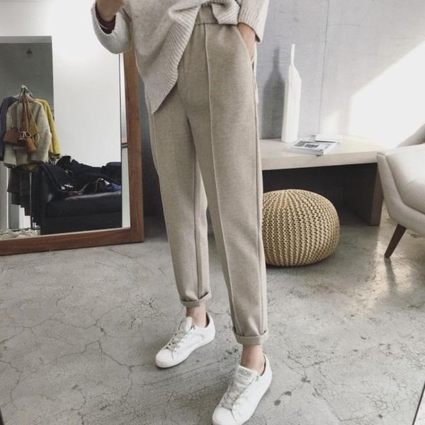 women's pants & capris s-4xl elegant long trouser women winter thicken woolen elastic waist female pencil plus size office ladies, Black;white
women's pants & capris s-4xl elegant long trouser women winter thicken woolen elastic waist female pencil plus size office ladies, Black;white