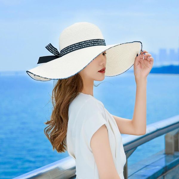 wide brim hats folds panama straw hat women french summer bow beach style fisherman female male ribbon sunhat lady chapeau, Blue;gray
wide brim hats folds panama straw hat women french summer bow beach style fisherman female male ribbon sunhat lady chapeau, Blue;gray