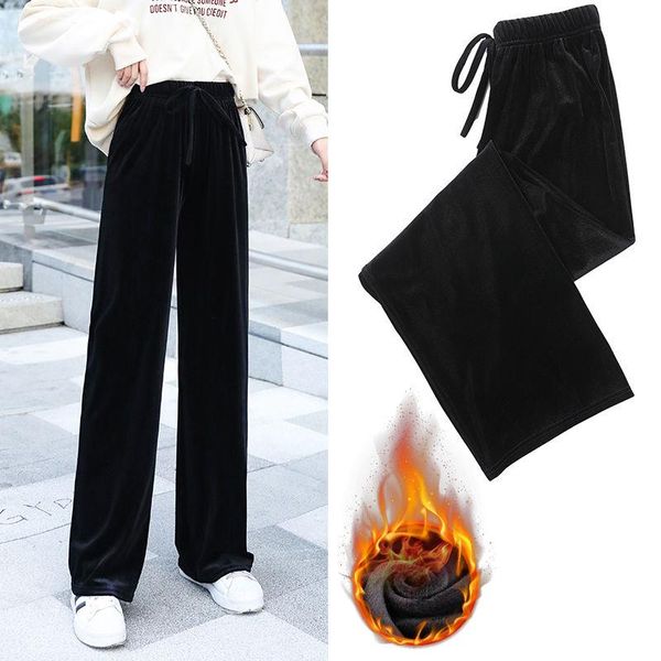 women's pants & capris pleuche straight wide leg women autumn black solid colors female high waist loose casual trousers velvet winter, Black;white
women's pants & capris pleuche straight wide leg women autumn black solid colors female high waist loose casual trousers velvet winter, Black;white