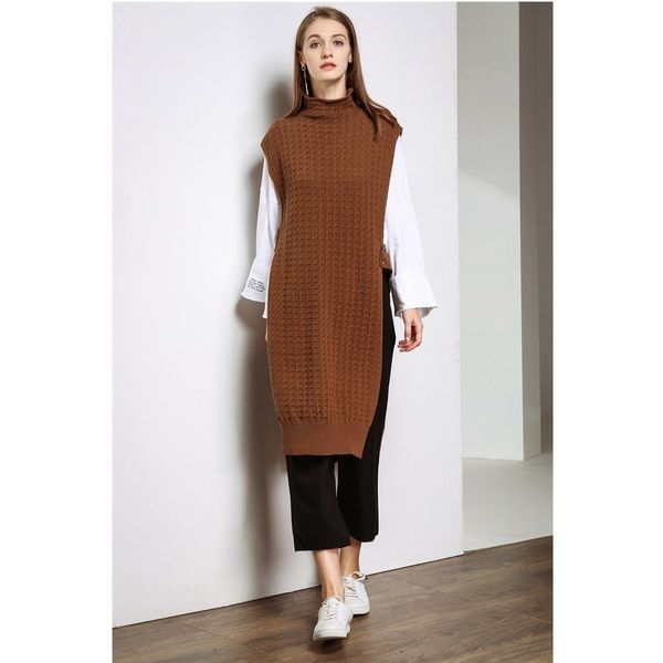 2021 new women fashion england style turtleneck knitted vest sweater vintage sleeveless female long waistcoat iulw, White;black
2021 new women fashion england style turtleneck knitted vest sweater vintage sleeveless female long waistcoat iulw, White;black