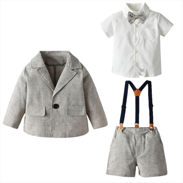 boys clothing set suit outerwear cotton long sleeve jacket shirt pants 3pcs coat outfits little gentleman costume, White
boys clothing set suit outerwear cotton long sleeve jacket shirt pants 3pcs coat outfits little gentleman costume, White