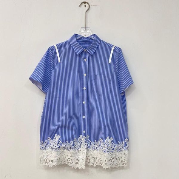 women's blouses & shirts 2021 women fashion short-sleeved casual hem lace embroidered suspender stitching fake two-piece lapel shirt 05, White
women's blouses & shirts 2021 women fashion short-sleeved casual hem lace embroidered suspender stitching fake two-piece lapel shirt 05, White