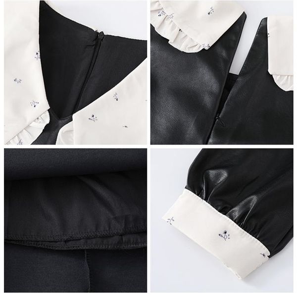 lauri laki pu leather black party women elegant vintage mini puff sleeve autumn 2021 bodycon bandage floral dress, Black;gray
lauri laki pu leather black party women elegant vintage mini puff sleeve autumn 2021 bodycon bandage floral dress, Black;gray