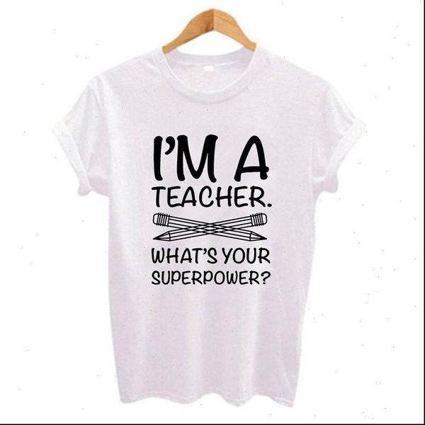 im teacher whats your superpower letter print women t shirt summer fashion woman tee casual short sleeve female t shirt, White
im teacher whats your superpower letter print women t shirt summer fashion woman tee casual short sleeve female t shirt, White