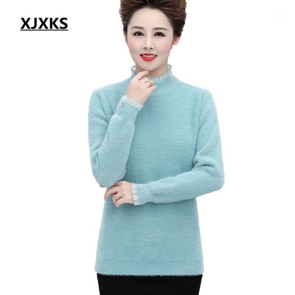 women turtleneck sweater fall and winter 2021 loose plus size warm comfortable pullover women's sweaters, White;black
women turtleneck sweater fall and winter 2021 loose plus size warm comfortable pullover women's sweaters, White;black