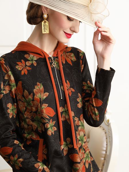 early autumn clothing 2021new womens hooded dress european and american high-end famous brand slimming bottoming dress mid-length, Black;gray
early autumn clothing 2021new womens hooded dress european and american high-end famous brand slimming bottoming dress mid-length, Black;gray