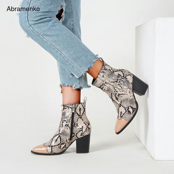 boots fashion women ladies shoes snakeskin zipper block heels ankle pu leather autumn female footwear elegant, Black
boots fashion women ladies shoes snakeskin zipper block heels ankle pu leather autumn female footwear elegant, Black