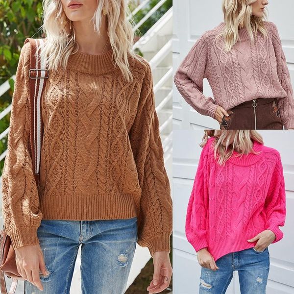 women's sweaters women long sleeve o-neck sweater chunky twist cable knitted pullover solid color casual loose basic jumper shirts, White;black
women's sweaters women long sleeve o-neck sweater chunky twist cable knitted pullover solid color casual loose basic jumper shirts, White;black