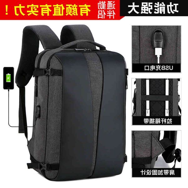large capacity waterproof computer bag fashion business backpack usb rechargeable computer backpack