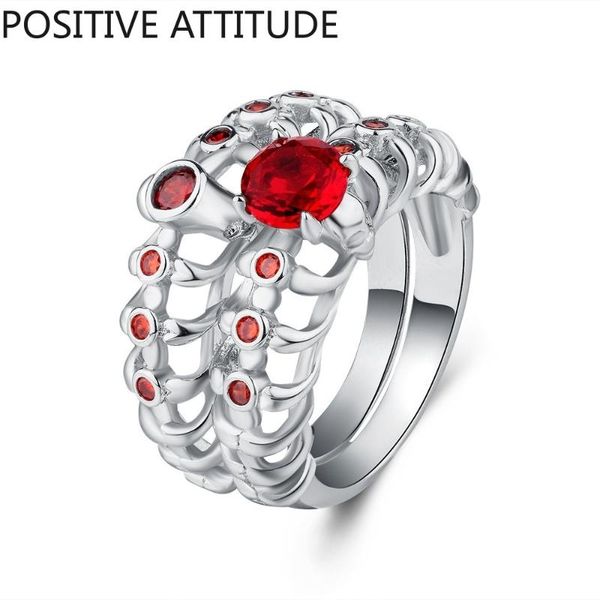 cluster rings classic 925 silver double ring stackable red cz women's wedding engagement valentine's day jewellery, Golden;silver
cluster rings classic 925 silver double ring stackable red cz women's wedding engagement valentine's day jewellery, Golden;silver