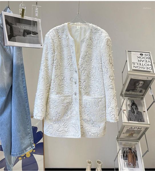women's wool & blends autumn winter fashion 90%cotton v-neck sequins white coat c595, Black
women's wool & blends autumn winter fashion 90%cotton v-neck sequins white coat c595, Black