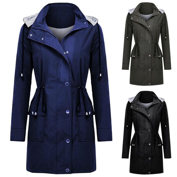 women's trench coats fashion women rain jacket outdoor waterproof hooded raincoat windproof plus size female casaco, Tan;black
women's trench coats fashion women rain jacket outdoor waterproof hooded raincoat windproof plus size female casaco, Tan;black