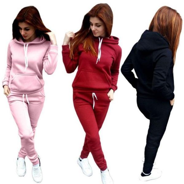 gym clothing womens sports tracksuit set hooded sweatshirt ladies pullover sweatpants jogger pants plain color suit with hoodies drawstring, White;black
gym clothing womens sports tracksuit set hooded sweatshirt ladies pullover sweatpants jogger pants plain color suit with hoodies drawstring, White;black