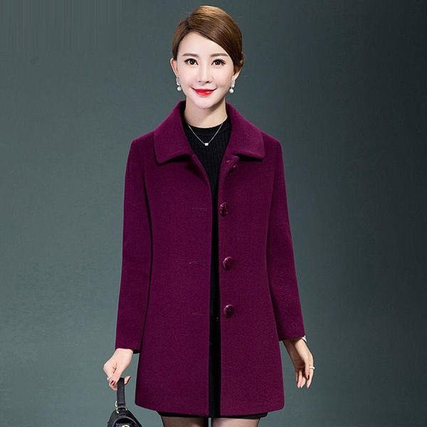 women's wool & blends mother wear woolen coat mid-length winter middle-aged elderly jacket female self-cultivation, Black
women's wool & blends mother wear woolen coat mid-length winter middle-aged elderly jacket female self-cultivation, Black