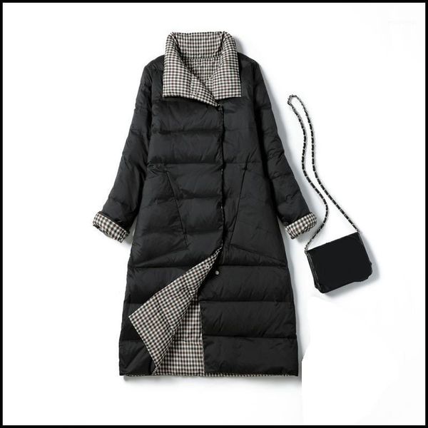 women's down & parkas winter women double sided long jacket turtleneck white duck coat breasted warm snow outwear -40, Black
women's down & parkas winter women double sided long jacket turtleneck white duck coat breasted warm snow outwear -40, Black