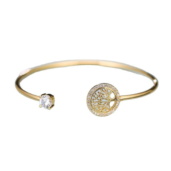 classic design 18k rose gold plated open copper bangle ins style the tree of life bracelet, Black
classic design 18k rose gold plated open copper bangle ins style the tree of life bracelet, Black