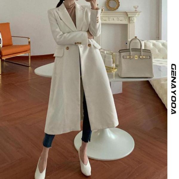 women's wool & blends genayooa women winter white coat 2021 office ladies long warm double breasted overcoat korean, Black
women's wool & blends genayooa women winter white coat 2021 office ladies long warm double breasted overcoat korean, Black