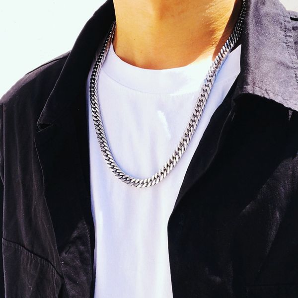 design jewelry ins thick necklace men's and women's fashion hip hop street high sense clavicle chain accessories, Silver
design jewelry ins thick necklace men's and women's fashion hip hop street high sense clavicle chain accessories, Silver