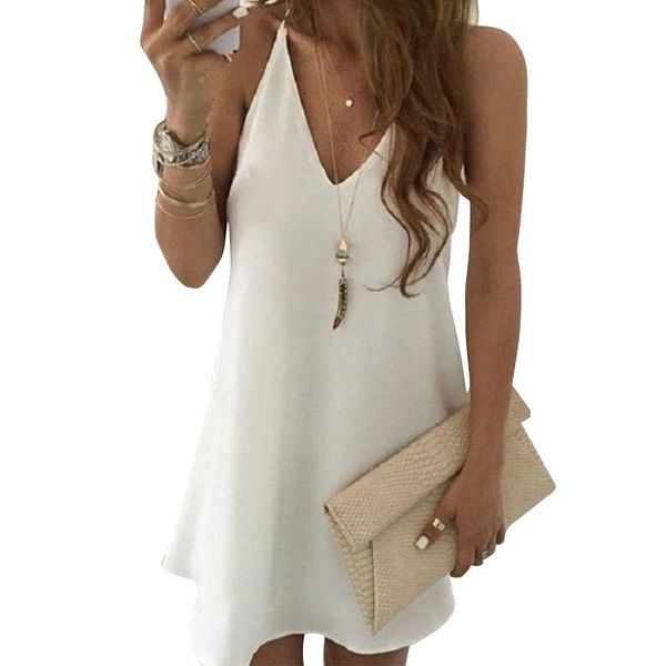 casual dresses women's summer chiffon suspenders v-neck big swing dress, Black;gray
casual dresses women's summer chiffon suspenders v-neck big swing dress, Black;gray